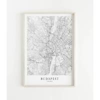 BUDAPEST Poster Map | Kunstdruck | hochwertiger Print | Budapest | Stadtplan | skandinavisches Design Budapest Karte Bild 1