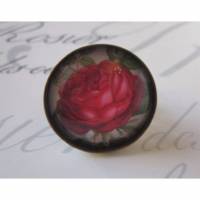 Verschnörkelter Ring rote Rose "Sandrine" im Vintage Look viktorianisch romantisch Geschenkidee Bild 1