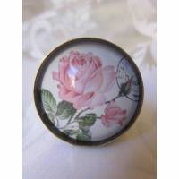 Cabochon Ring Rosen Motiv "Ava" verschnörkelt romantisch Vintage-Stil Antik-Look Geschenkidee Bild 1