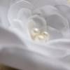 Weiße Satin Brosche Haarklammer Stoffblume Braut Accessoire Hochzeit "Aimée" festlich romantisch Brautmode Bild 2