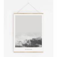LANDSKAP NO. 9 | Landschaft Poster | Schwarz weiß Poster |  Wandbild Deko | Kunstdruck Geschenk | skandinavisches Design | minimalistisch Bild 1