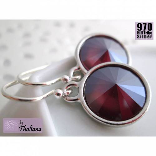 Ohrhänger MAHAGONI rotbraune Ohrringe aus Silber