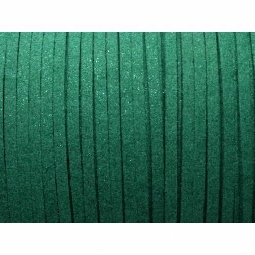 0,50€/m 3 Meter Velour Band Wildleder Imitat, grün glitzer