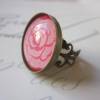 Cabochon Ring mit roter Rose "Carmen" bronzefarben verschnörkelt Antik Look Geschenkidee Bild 2