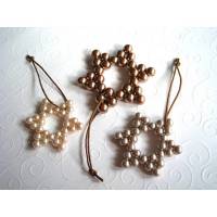 3 Weihnachtssterne aus Perlen Baumanhänger Tannenbaumschmuck Bild 1