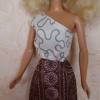 Barbie-Kleidung,  asymmetrischesTop, Bluse, Barbie-Top, Bluse für Barbiepuppe, Motivstoff Bild 5