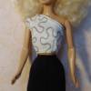 Barbie-Kleidung,  asymmetrischesTop, Bluse, Barbie-Top, Bluse für Barbiepuppe, Motivstoff Bild 7