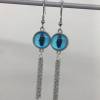 Cabochon Ohrringe | Drachenauge | Auge | blau | Kette Bild 2