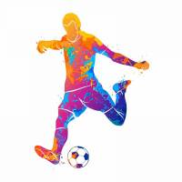 111 Wandtattoo Fussball Spieler Soccer spielen Ball Deutschland Stürmer Tor Aufkleber Sticker 6 Größen *nikima* Bild 1
