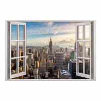 159 Wandtattoo Fenster - New York - in 5 Größen - Wanddeko Wandbild Manhattan NY Bild 1