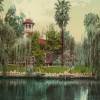 Vintage Art Leinwandbild Haus am See mit Spiegelung - Anno 1898 -  Photochrom Fotografie handcoloriert - Reproduktion - Kunst Druck auf Leinwand -  Wandbild Bild 3
