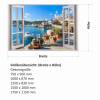 154 Wandtattoo Fenster - Mediterran Mittelmeer Toskana - in 5 Größen - Wandbild Wohnzimmer Schlafzimmer Küche Esszimmer Wanddeko Bild 2