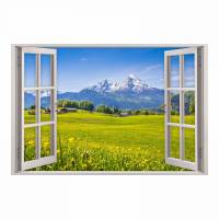 151 Wandtattoo Fenster - Alpen Berge - in 5 Größen - Landhaus Wandbild Wanddeko Bild 1