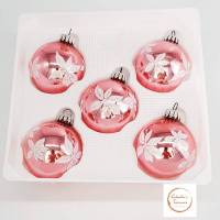 5 Weihnachtskugeln, Glaskugeln, rosa Chistbaumkugeln, Baumschmuck, Dekoration, Weihnachten, Advent Bild 1
