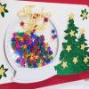 Schüttelkarte Schnee-Kugel Weihnachts-Karte bunte Sterne rot Bild 3