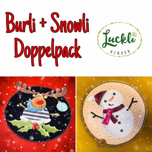 Applikationsvorlagen "Christmas Doppel-Set" Burli & Snowli