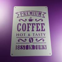 Schablone Premium Coffee Schriftzug Bohnen - BS24 Bild 1