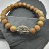 Naturstein-Armband für Sie und Ihn aus braunen Jaspis-Perlen und versilberter Metallperle Bild 3