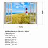147 Wandtattoo Fenster - Leuchtturm Nordsee - in 5 Größen - Maritim Wanddeko Wandbild Landhaus weiß rot Bild 2