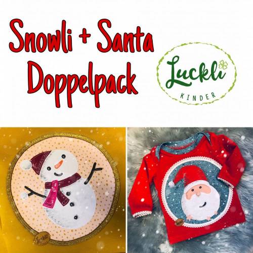 Applikationsvorlagen "Christmas Doppel-Set" Snowli & Santa