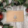 Weihnachtskarte aus Echtholz mit Umschlag "Frohe Weihnachten"/ Baum Bild 2