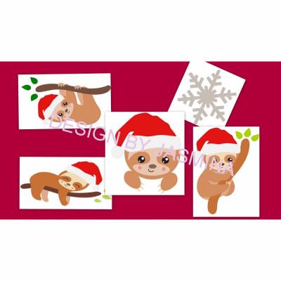 Plotterdatei Weihnachten " Faultier / Christmas Stern / SVG