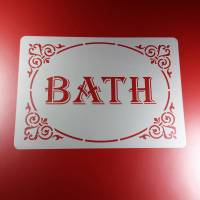 Schablone Bath Schriftzug Bad Ornament - BS25 Bild 1