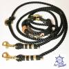 Leine Halsband Set schwarz gold, auch für für kleine Hunde, verstellbar Bild 3
