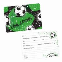 5 coole Einladungskarten Fussball grün schwarz inkl. 5 transparenten Briefumschlägen Kindergeburtstag Junge Teenager Einladung Bild 1