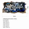 148 Wandtattoo Graffiti blau grau - Loch in der Wand - in 6 Größen - Cooles Wandbild Wanddeko Teenager Jugendzimmer Bild 2