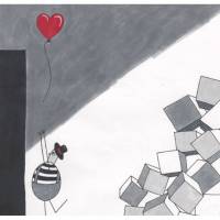 Postkarte „Streben nach Liebe“ | Künstlerpostkarte | niedlich Bild 1