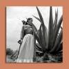 Frida Kahlo Leinwandbild  schwarz weiß 100 x 100 cm - Fine Art -  Fotografie -  Vintage Style -  Boho - Kunst -  Druck - Wandbild - Großformat Bild 2