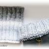Handgestrickte kurze Beinstulpen/Boot Cuffs/Stiefelstulpen - Manschetten in grau, weiß - Die Ungleichen Bild 2