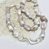 Echte Keshi-Perlenkette malve mit geschmiedetem Silberschloß Bild 1