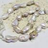 Echte Keshi-Perlenkette malve mit geschmiedetem Silberschloß Bild 3