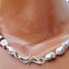 Echte Keshi-Perlenkette malve mit geschmiedetem Silberschloß Bild 4