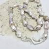 Echte Keshi-Perlenkette malve mit geschmiedetem Silberschloß Bild 8