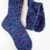 Socken Gr.38/39,  Damensocken, Wollsocken gestrickt, Ringelsocken, Ringelsocken, bunte Damensocken, handgestricke Socken  blau, lila, petrol, pink Bild 2