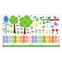 073 Wandtattoo bunter Garten Vögel Schmetterlinge Kinderzimmer Wanddeko Aufkleber Sticker in 6 Größen *nikima* Wandbild Bild 1