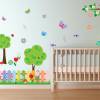 073 Wandtattoo bunter Garten Vögel Schmetterlinge Kinderzimmer Wanddeko Aufkleber Sticker in 6 Größen *nikima* Wandbild Bild 2