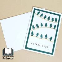 Weihnachtskarte Frohes Fest Tannenbäume Bild 1