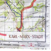 Karl-Marx-Stadt Kissenbezug DDR-Stadtplan1960er Jahre Bild 6