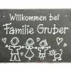 Türschild Schiefer personalisiert Namensschild Familie mit Wunschfiguren Bild 2