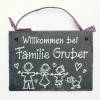 Türschild Schiefer personalisiert Namensschild Familie mit Wunschfiguren Bild 3