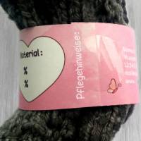 6 Baby - Sockenbanderolen: Mit Liebe gestrickt - rosa Teddy - personalisierbar | mit transparente Klebepunkte Bild 3