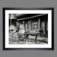 Milchkutsche New Orleans 1903, Kunstdruck Poster gerahmt 41 x 34 cm, Historische Schwarz weiß Fotografie Bild 1