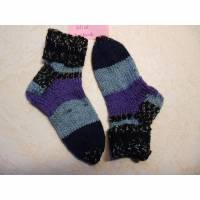 Baby-Söckchen, handgestrickte Socken, Gr 17/18 6 Monate,  Pippi-Lotta-Socken Bild 1