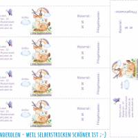 6 Baby - Sockenbanderolen: Lieblingssocken - Hirsch lila - personalisierbar | mit transparente Klebepunkte Bild 2