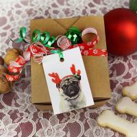 10 Boxen + Geschenkanhänger „Mopsige Weihnachten“ Bild 1