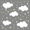 140 Wandtattoo Wolken, Sterne und Punkte Set gelb weiß - 87 Stück - in 6 vers. Größen - süße Baby Kinderzimmer Wanddeko Aufkleber Sticker Bild 3